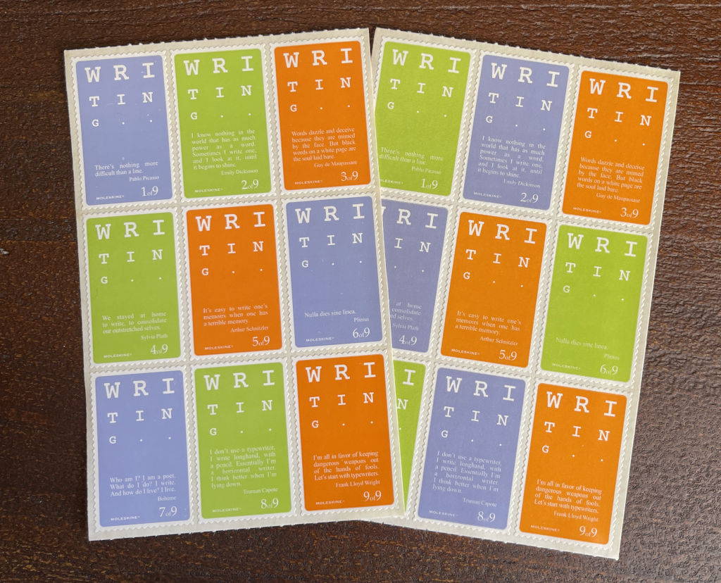 20年前のモレスキンに付いていた切手のようなシール